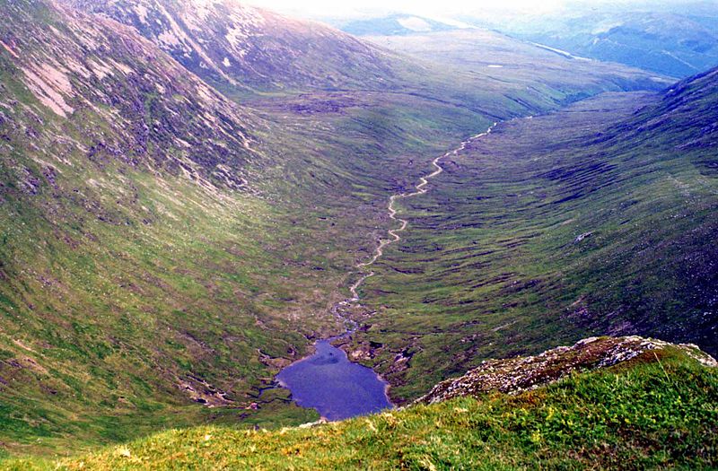 Looking down into Coire Glas